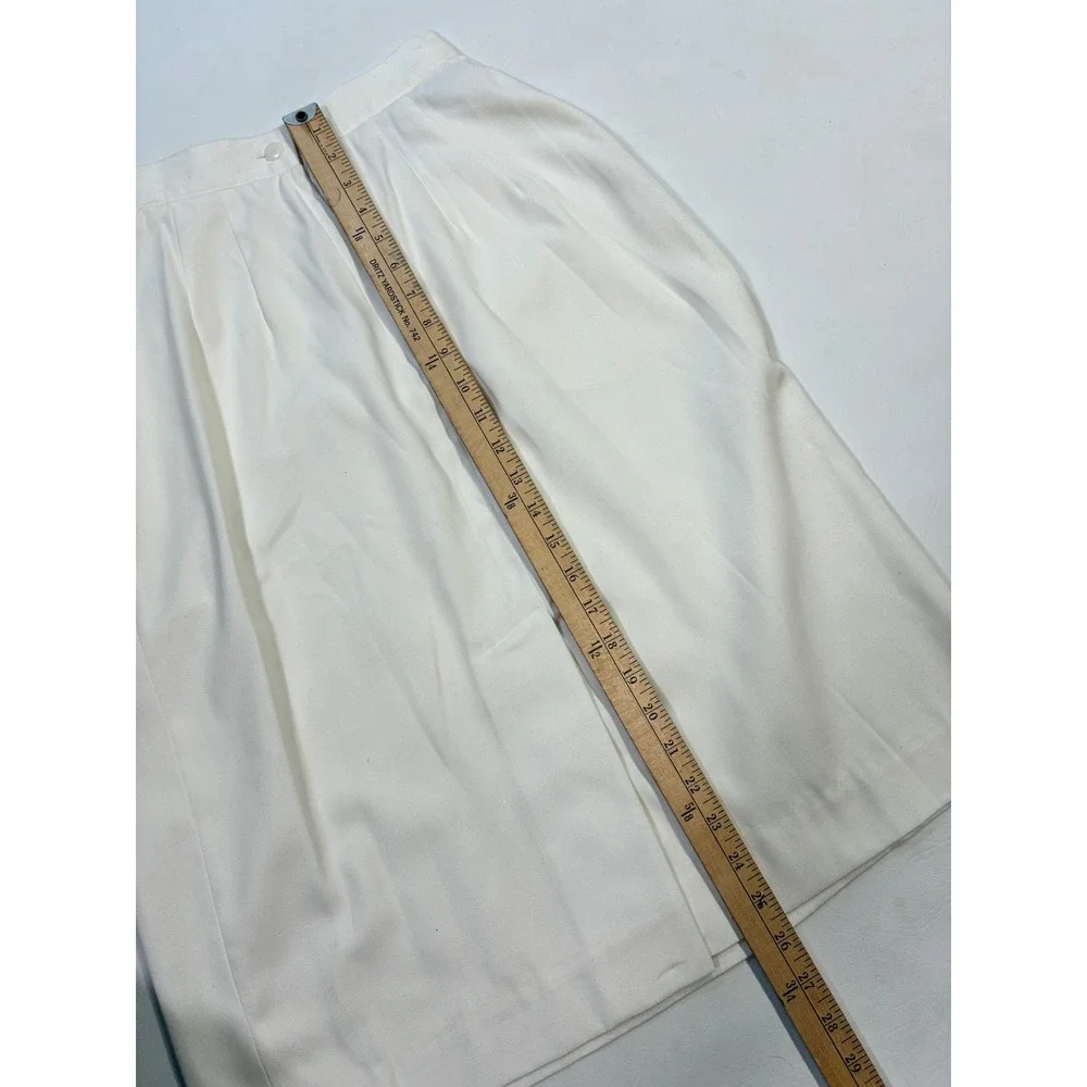 Vintage Sheridan Square Women's 10 Skirt White Midi Pocketed Pleated‎ Business